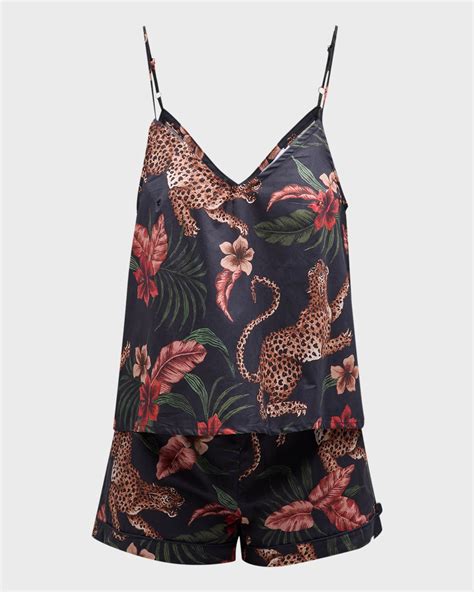 Desmond And Dempsey Floral Animal Print Cami And Shorts Pajama Set Neiman