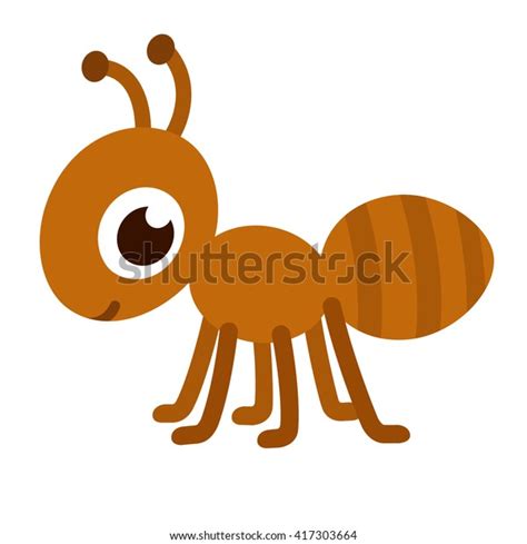 Cute Cartoon Ant Happy Little Ant Stock Vector Royalty Free 417303664