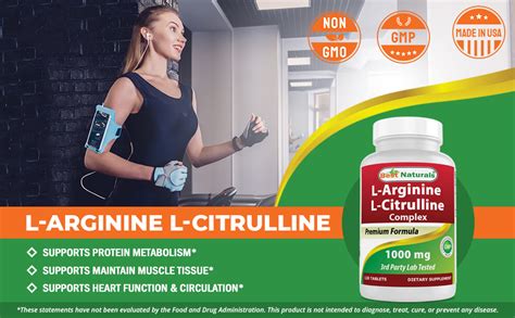 Best Naturals L Arginine L Citrulline Complex 1000 Mg 120 Tablets 120