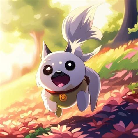 Cute Anime Dog Running In Garden Ai Generated Artwork Nightcafe Creator