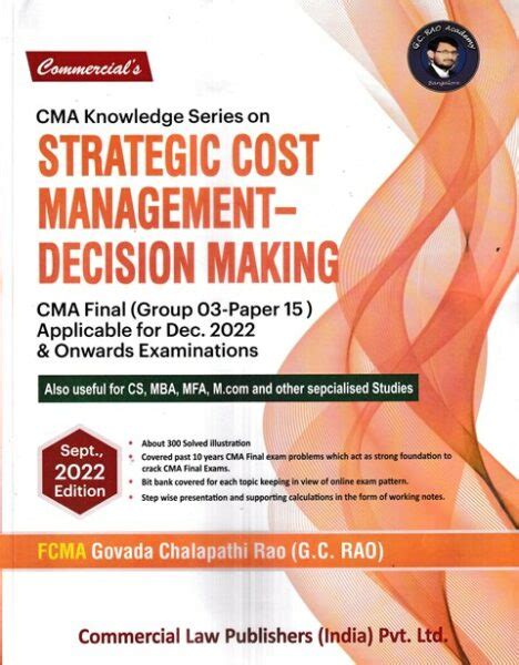 Commercial S Cma Knowledge Series On Strategic Cost Management