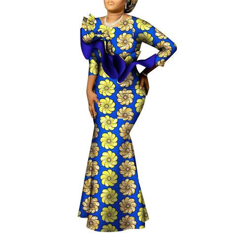 BintaRealWax Crew Neck African Women Dresses For Women WY9492 Walmart