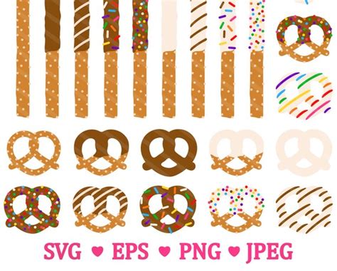 Chocolate Pretzel Svg Clipart Chocolate Covered Pretzels Etsy