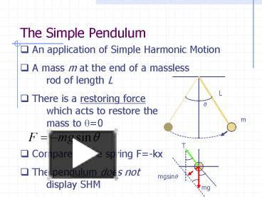 PPT The Simple Pendulum PowerPoint Presentation Free To View Id