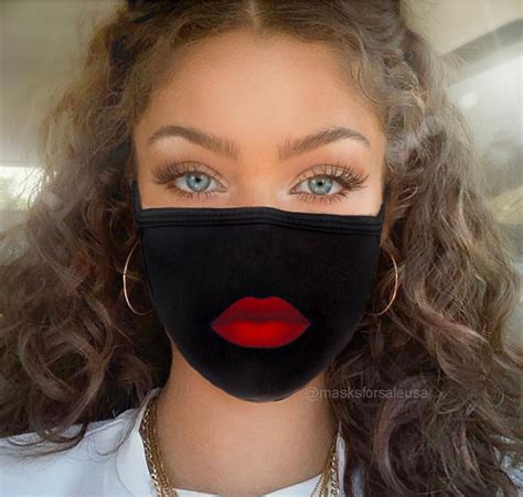 Red Lips Washable Face Mask Funny Face Mask Sexy Red Lips Etsy