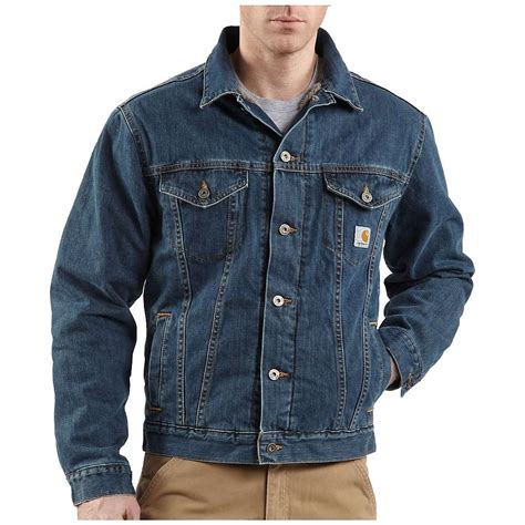 Carhartt Mens Sherpa Lined Denim Jean Jacket