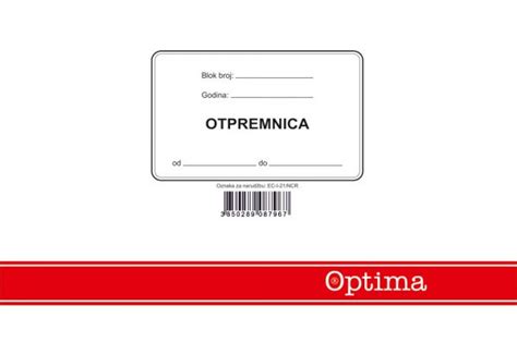 Otpremnica A Ec I Ncr Optima P Uredski Sistemi