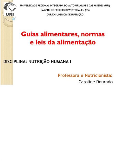 Pdf Guias Alimentares Normas E Leis Da Alimenta O Dokumen Tips