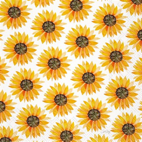 Cocktail Napkins Sunflower Pattern The Joyful Gourmet