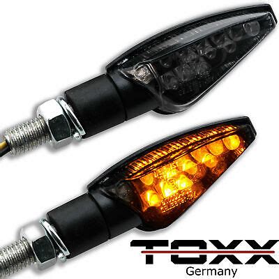 Toxx V Led Motorrad Mini Blinker Toledo Schwarz Rauchgrau Get Nt Vorn