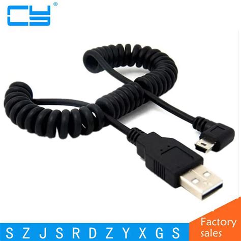 100cm 1m 3ft Right Angled 90 Degree Usb 2 0 Mini Male To A Type Male Stretch Data Cable For Ssd