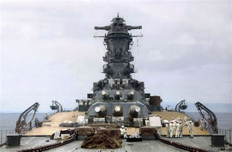 Ijn Musashi Showing Her 46cm Type 94 Guns Taken From The Bow August