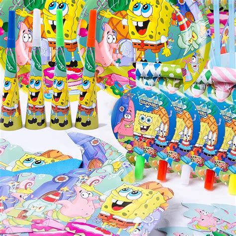 Sponge Bob Party Supplies Set Pieces Sponge Bob Birthday Decoration