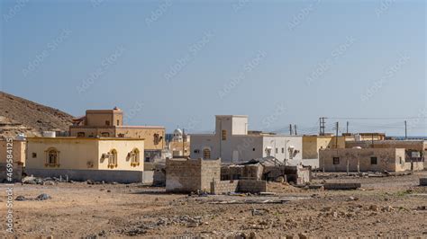 Omani Village. Traditional Omani architecture stands prominently amidst ...