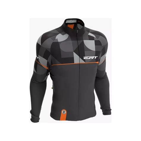 Camisa Manga Longa Ert Moisaic Preta E Cinza Ciclismo Bike Runners