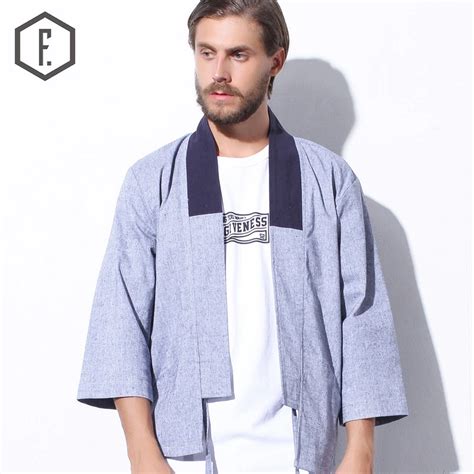 New Fashion Streetwear Style Mens Noragi Kimono Japanese Shirt West