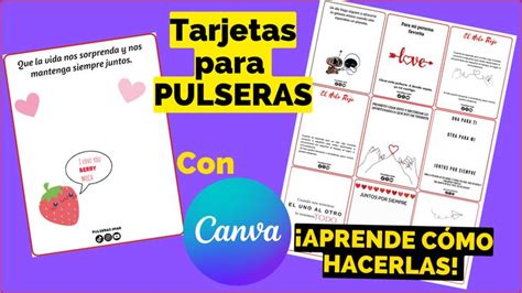 Tarjetas Para Pulseras Para Imprimir Pdf Tama O Carta A Parejas Como