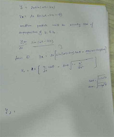 Equations Of Motion In The Same Direction Is Given By Y1 Asin ω T