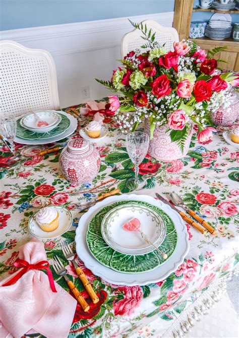 My Grandmillennial Chintz Valentine S Tablescape Pender Peony A