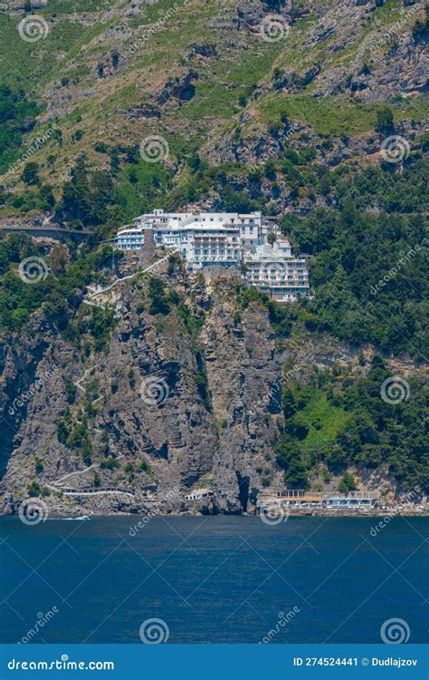 Luxury Hotel at Costiera Amalfitana Coast in Italy Stock Image - Image ...