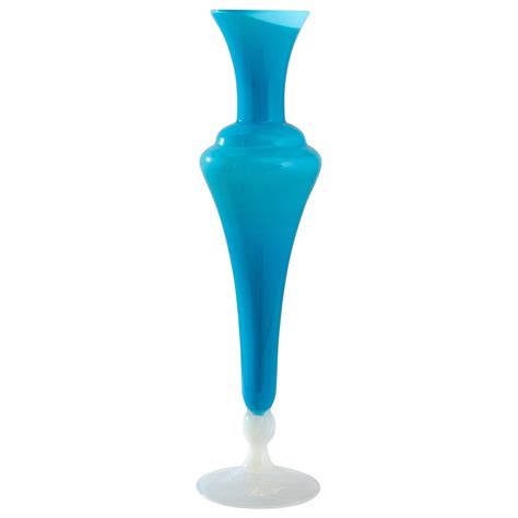 1960s Italian Blue Glass Vase For Sale At 1stdibs