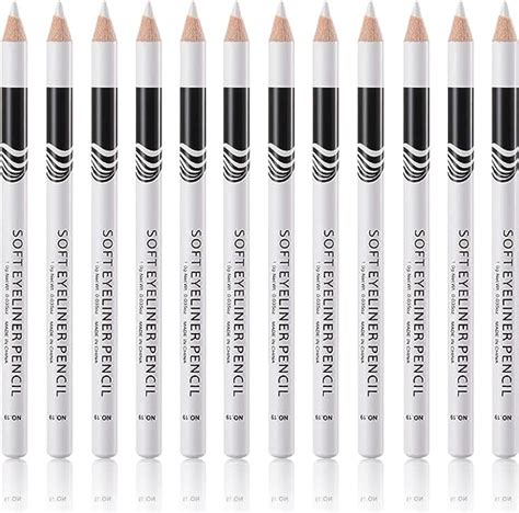 Go Ho 12 Pcs White Eyeliner Pencil Setwaterproof Eyebrow Hair Barber Pencillong Lasting Sweat