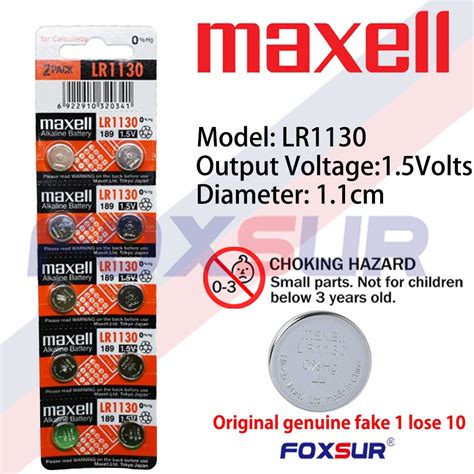 Maxell Lr Alkaline Button Cell Battery V Pack Of Pieces Or