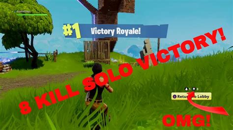 Epic Fortnite 8 Kill Solo Victory Fortnite Battle Royale Victory