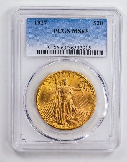 1927 20 Double Eagle Gold Coin Pcgs Ms63 Coins And Currency Coins Us