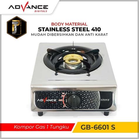 Jual Kompor Gas Advance GB 6601 S Stainless 1 Tungku Murah Pontianak