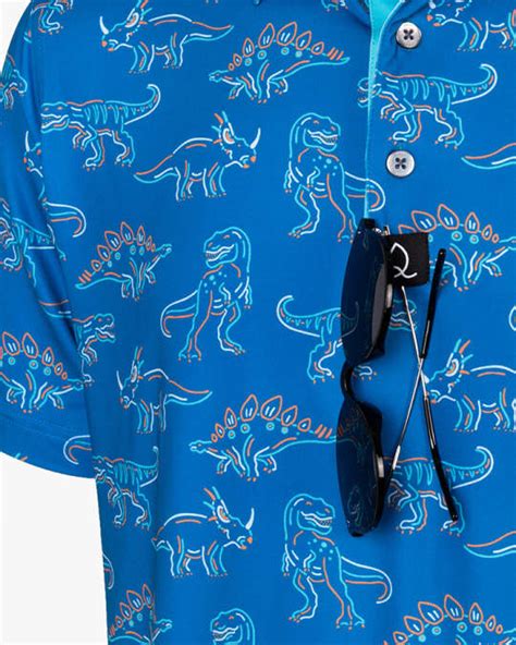 Mens Polo Shirts Dinosaur Funny Golf Shirts Deolax