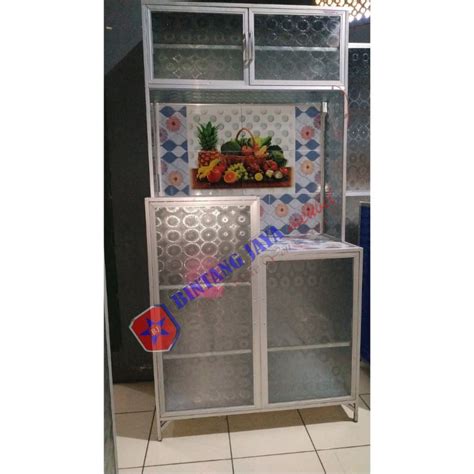 Jual Rak Piring Kaca Lemari Dapur Aluminium Mini Pintu Karakter