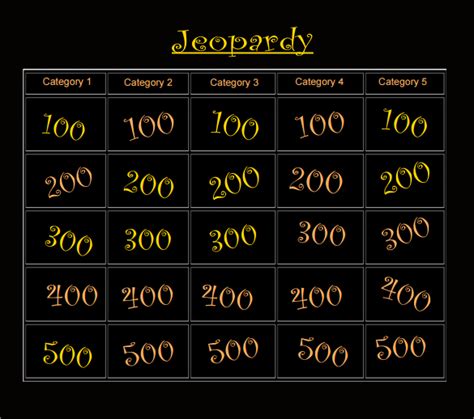 FREE 9+ Sample Blank Jeopardy Templates in PDF | PPT