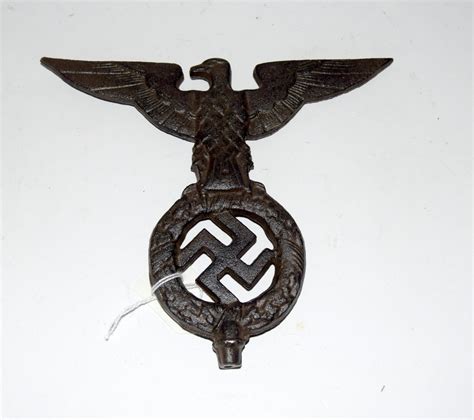 A Reproduction Third Reich Cast Iron Nazi Eagle Standard Finial 195cms