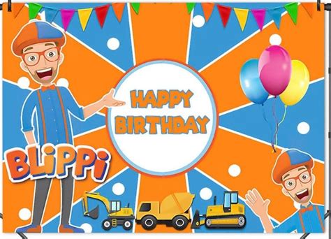 [Ready Stock] Blippi (Design 1)Happy Birthday banner backdrop/Background-Party Deco., Hobbies ...