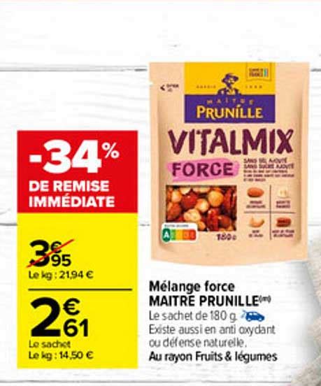 Offre Mélange Force Maître Prunille chez Carrefour