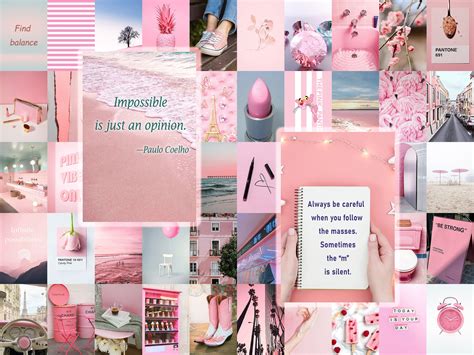 Pink Wall Collage Kit 50 Pcs College Girl Apartment Decor Girly Aesthetic Wall Art Pink Vibes Etsy