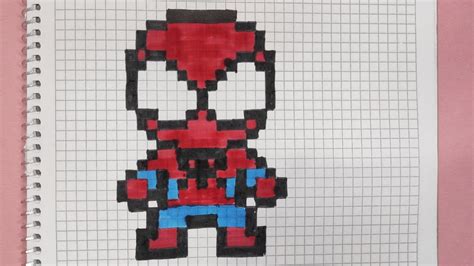 Handmade Pixel Art How To Draw A Spiderman Pixelart Youtube