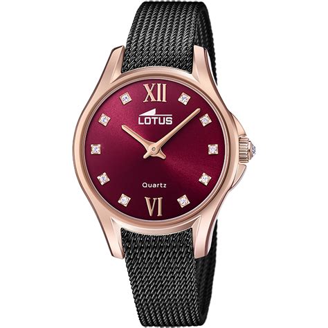 Reloj De Mujer Lotus Bliss Con Esfera Burdeos