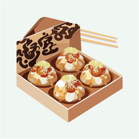 Premium Vector Vector Cute Takoyaki Cartoon Style