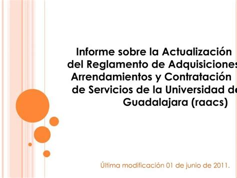 PPT Informe Sobre La Actualizaci N Del Reglamento De Adquisiciones