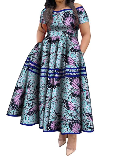 BintaRealWax Ankara African Dresses For Women Traditional Ghana Elegant