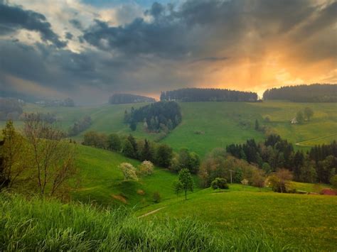 Vista panorâmica da paisagem na floresta negra alemanha Foto Premium