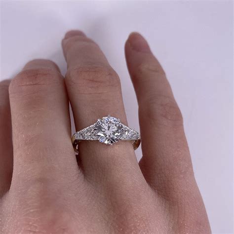 Art Deco Round Shape Lab Grown Diamond Engagement Ring Reve Diamonds