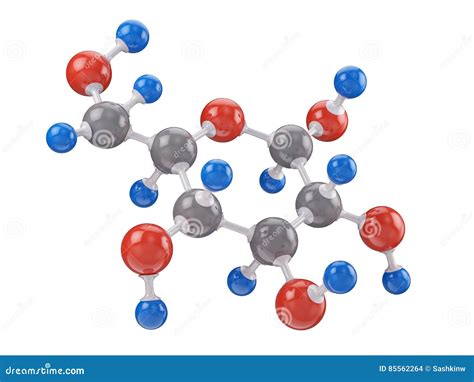 Molécula Da Glicose Isolada No Branco Ilustração Stock Ilustração De