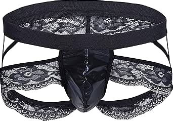 Men S Lingerie Panties Sexy Lace Bulge Pouch Thong With Garter Bikini Briefs Sissy Pouch