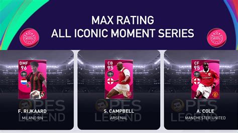 PES 2021 MOBILE ALL ICONIC MOMENT SERIES PLAYERS MAX RATING YouTube