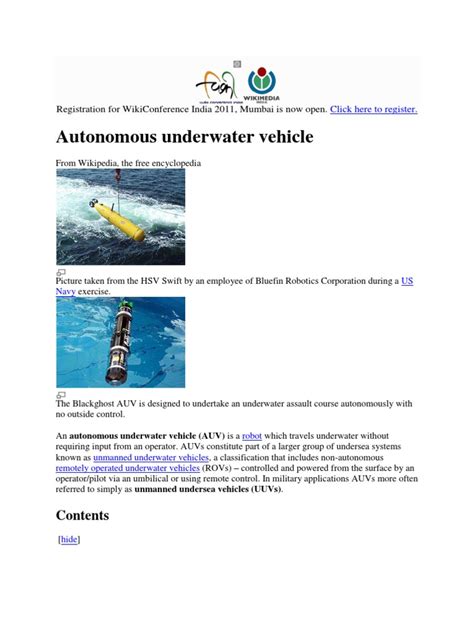 Autonomous Underwater Vehicle | Technology | Engineering | Free 30-day Trial | Scribd