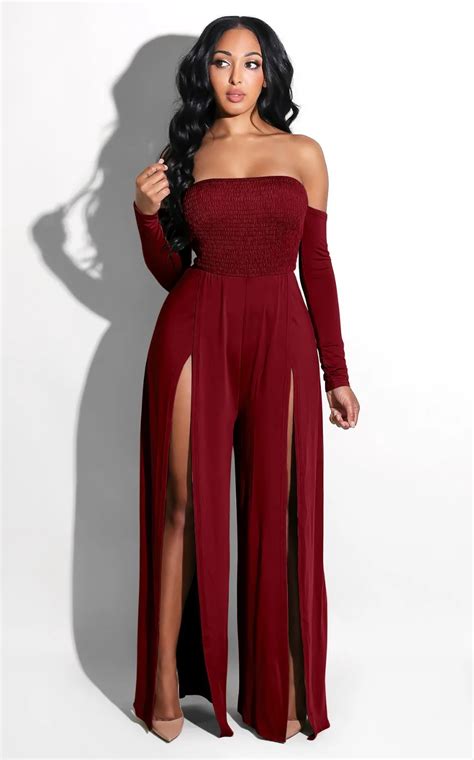 2018 New Arrival Black Army Green Burgundy Women Sexy Jumpsuit Rompers