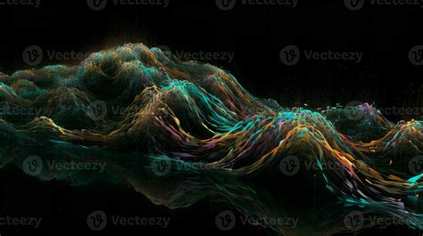 Ai Algorithm Visualized As Flowing Data Stream Stock Photo At